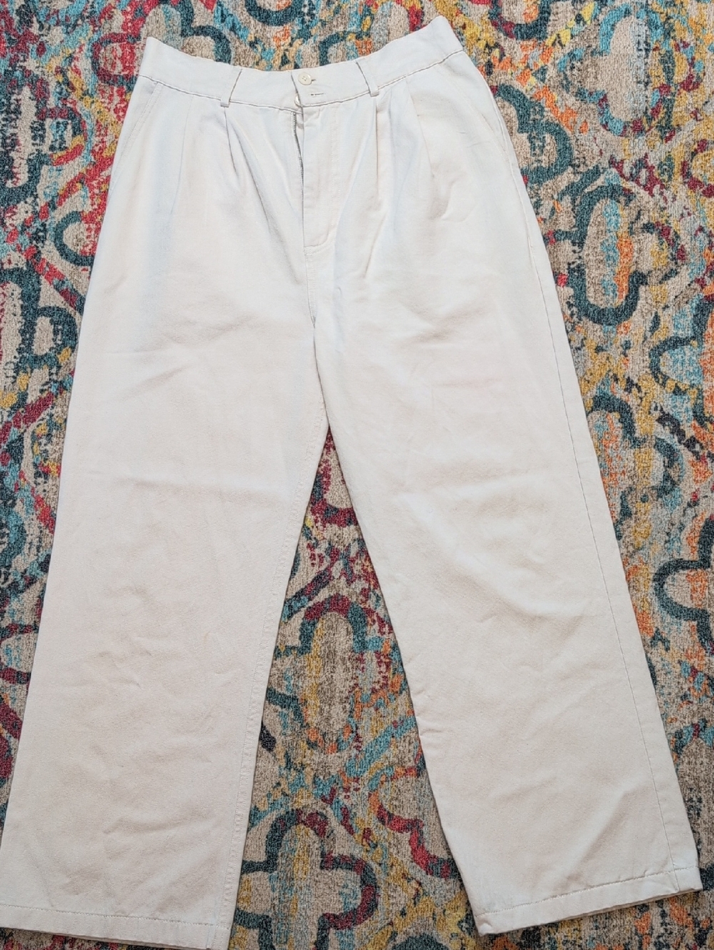 Mate The Label Tencel Twill Pleated Pant Bone Size Medium Like New